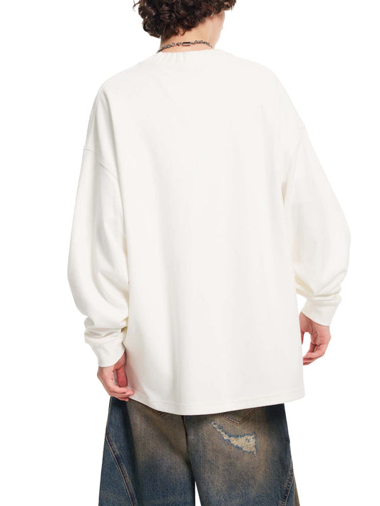Mens Knitted Round Neck Oversize Sweatshirt