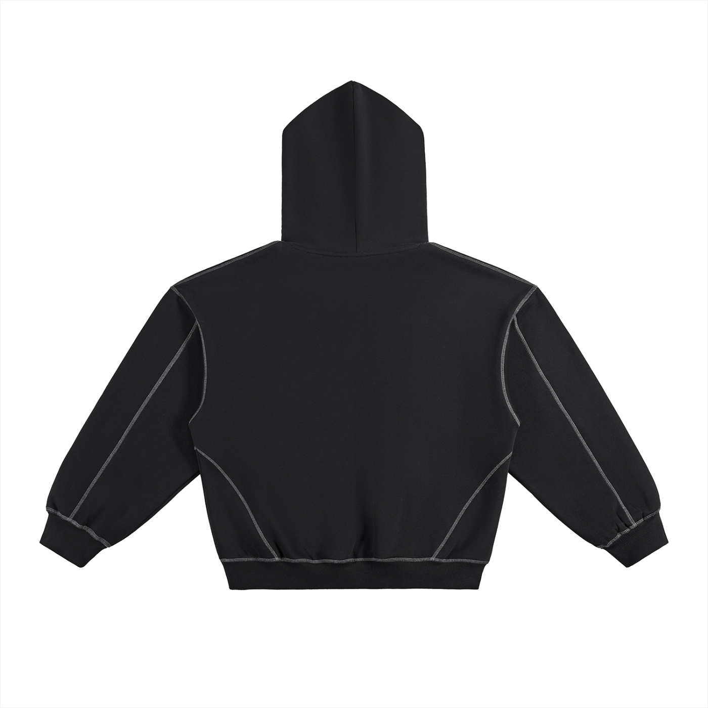 Mens Contrast-Stitched Boxy Fleece Hoodie