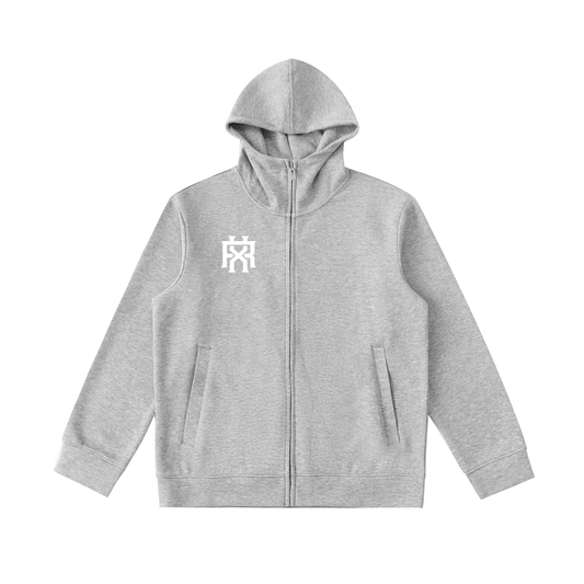 Mens Essential Heavyweight High Neck  Zip-Up Hoodie