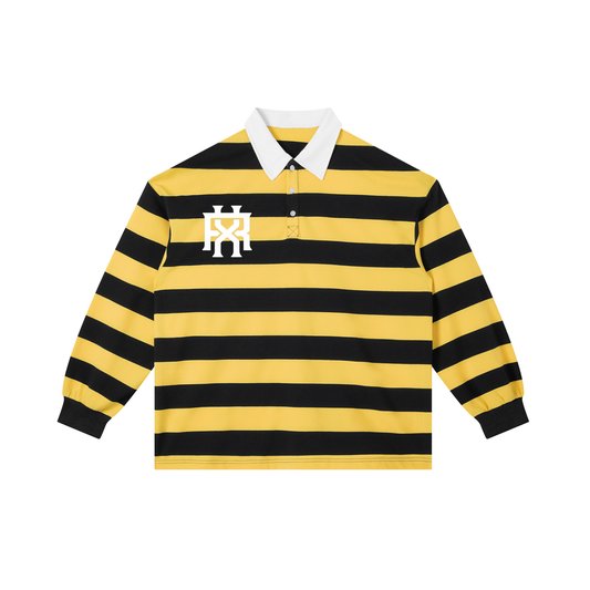 Color Block Stripe Polo Shirt