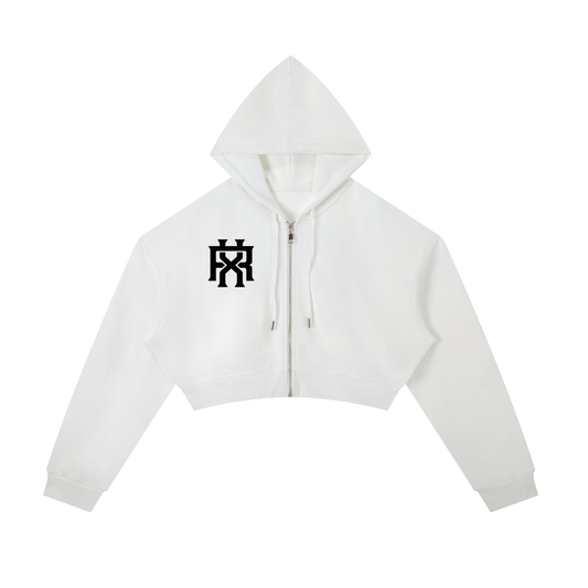 Essential Cropped Zip-Up Hoodie