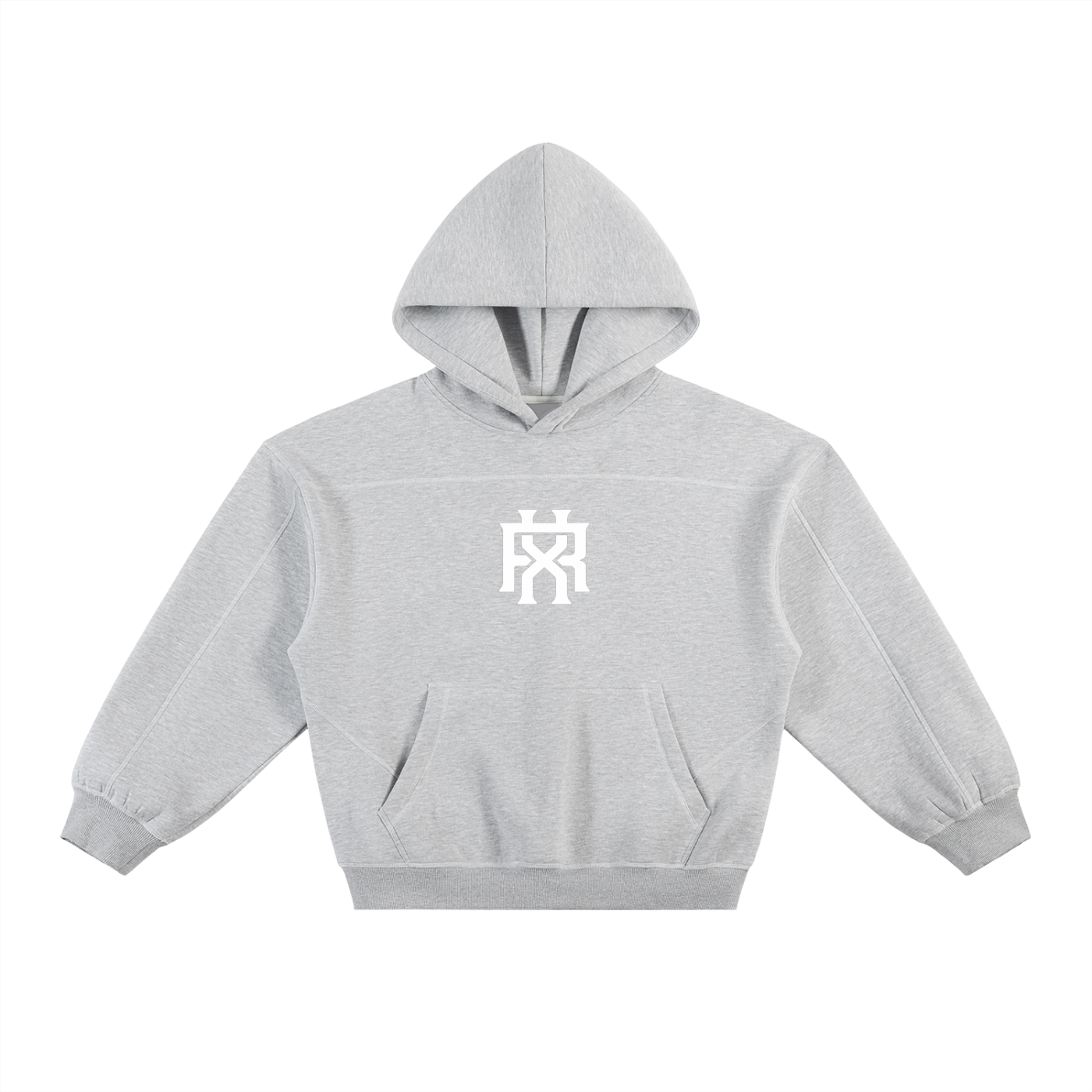 Mens Contrast-Stitched Boxy Fleece Hoodie