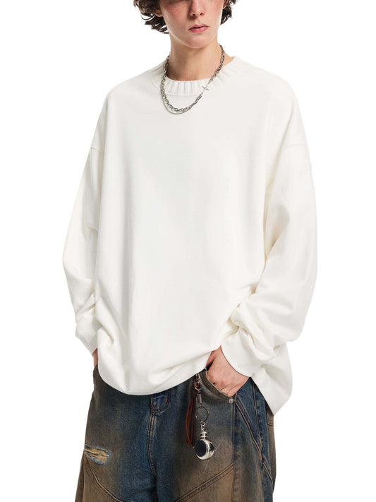 Mens Knitted Round Neck Oversize Sweatshirt