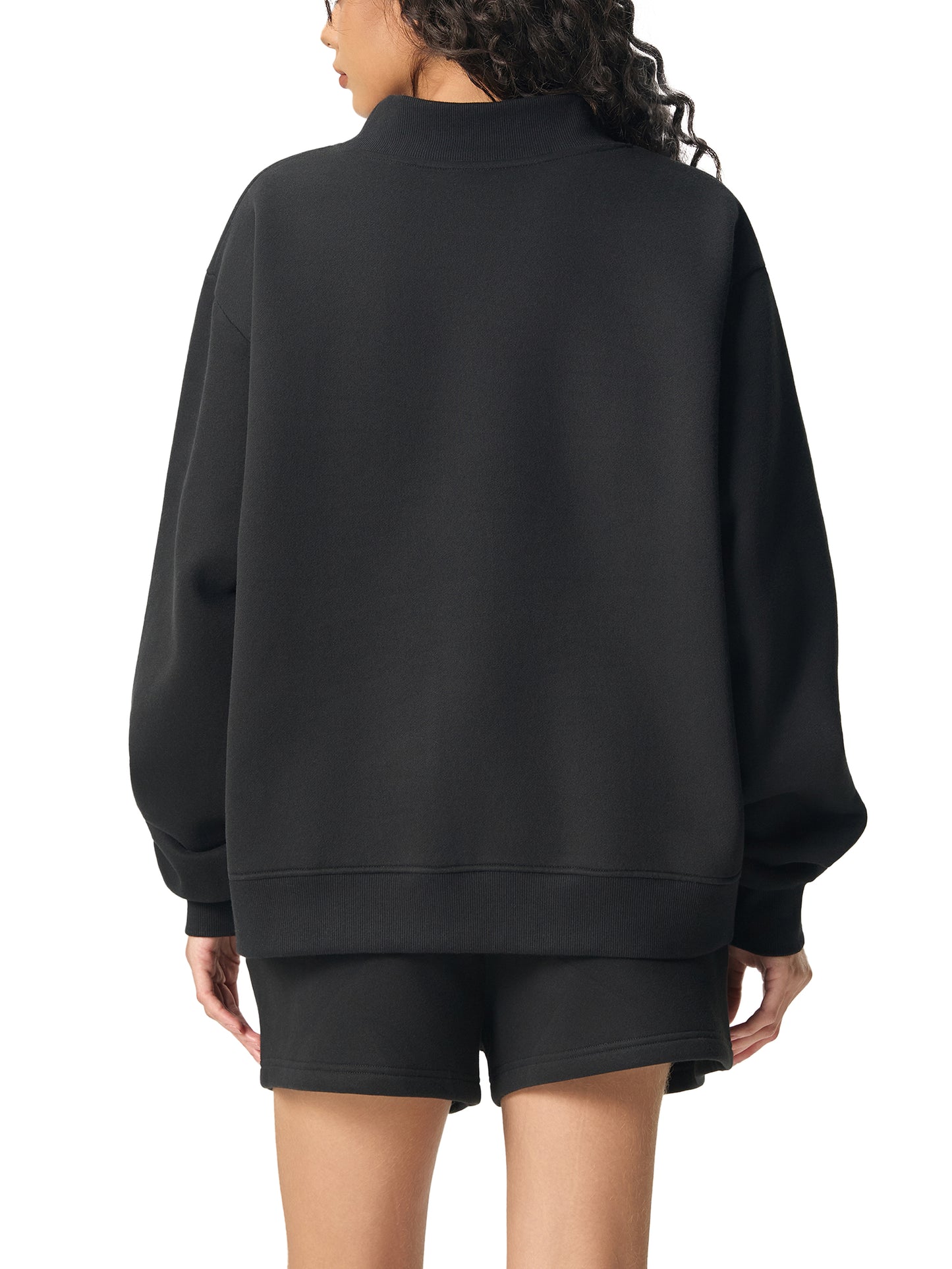 Women’s Essential Fleece Mock-Neck Crew Sweatshirt