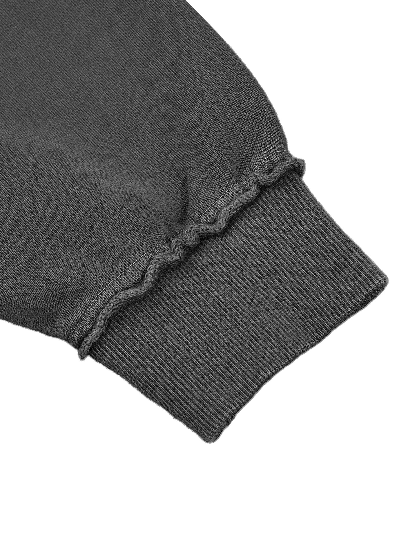 Mens Snow Washed Raw Edge Double Layered Hoodie