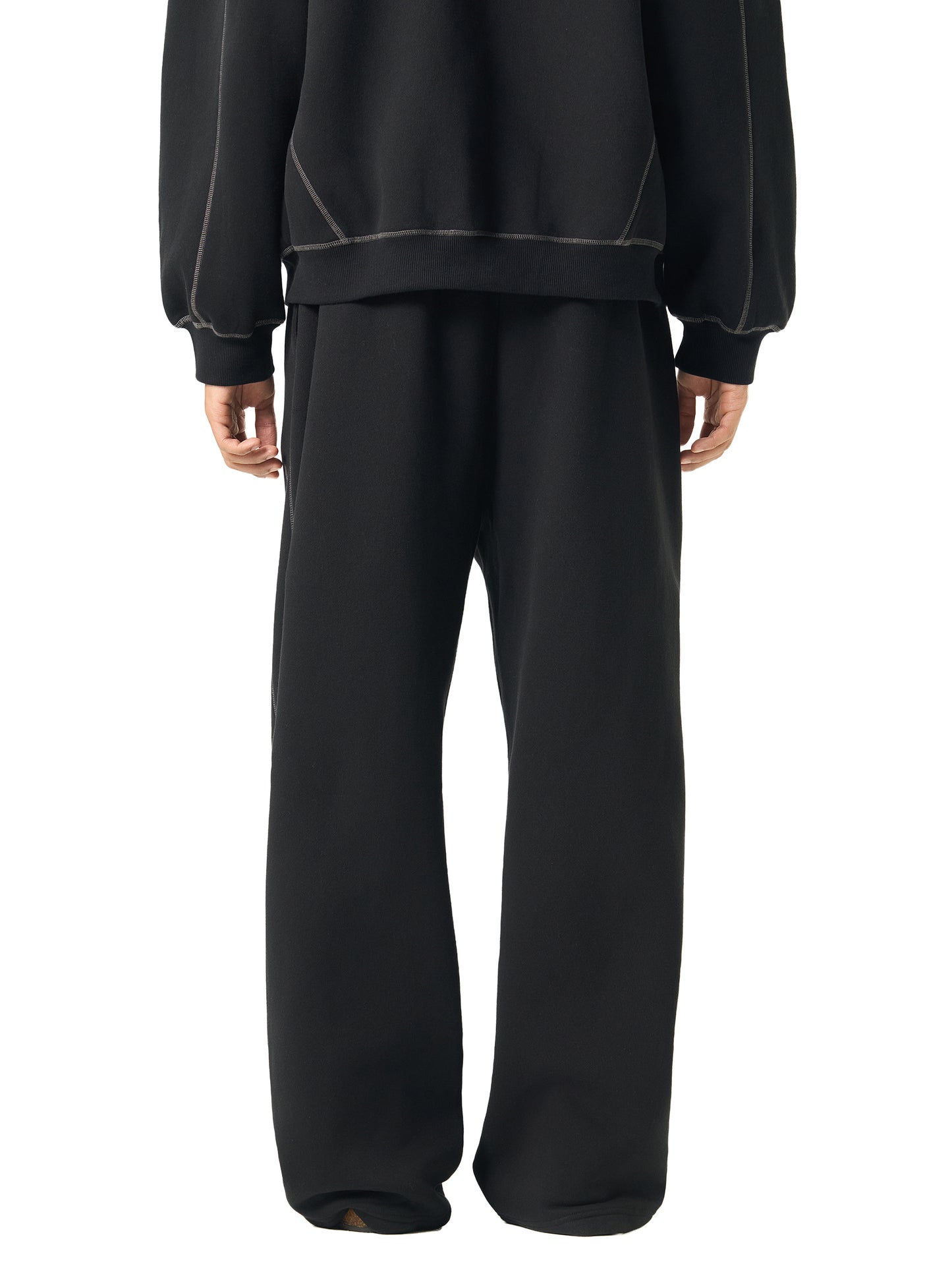 Mens Contrast-Stitched Fleece Sweatpants