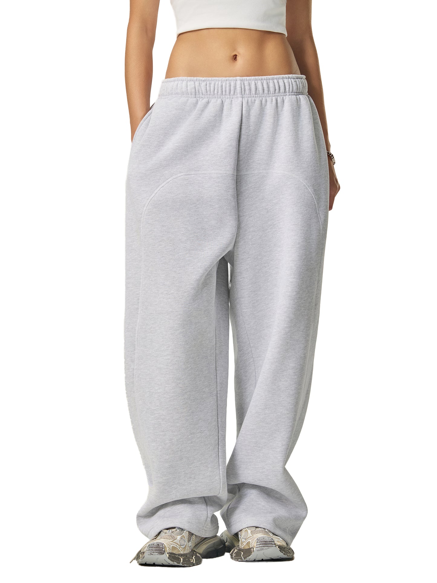 Mens Contrast-Stitched Fleece Sweatpants